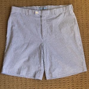 Peter Millar blue and white gingham short